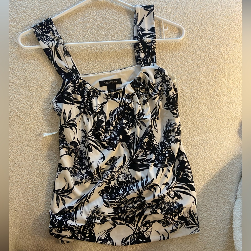 White House Black Market Ruched Tie Front Tank Top